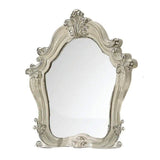 White and Silver Wood Framed Dresser Mirror - Homeroots