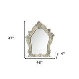 White and Silver Wood Framed Dresser Mirror - Homeroots - Flyclothing LLC