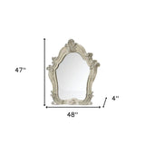 White and Silver Wood Framed Dresser Mirror - Homeroots