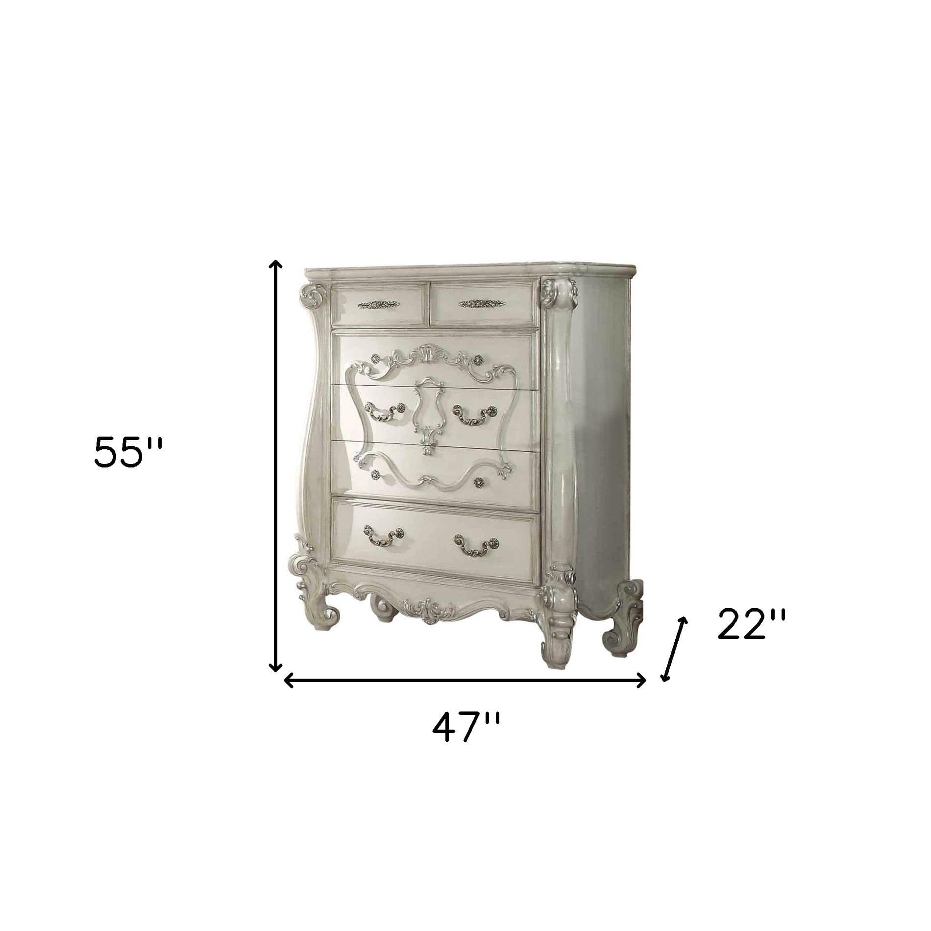 47" White Solid Wood Standard Chest - Homeroots - Flyclothing LLC