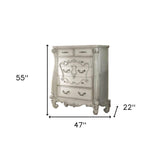 47" White Solid Wood Standard Chest - Homeroots