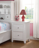 27" White Two Drawers Nightstand - Homeroots