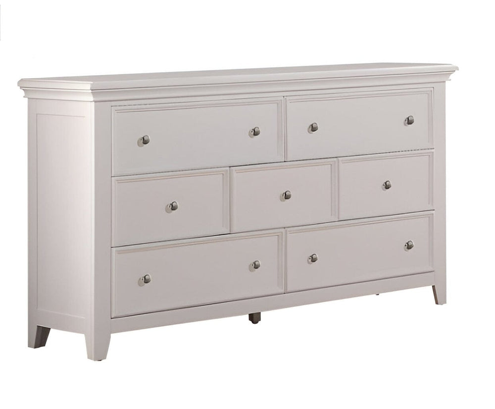 58" White Solid Wood Seven Drawer Triple Dresser - Homeroots - Flyclothing LLC