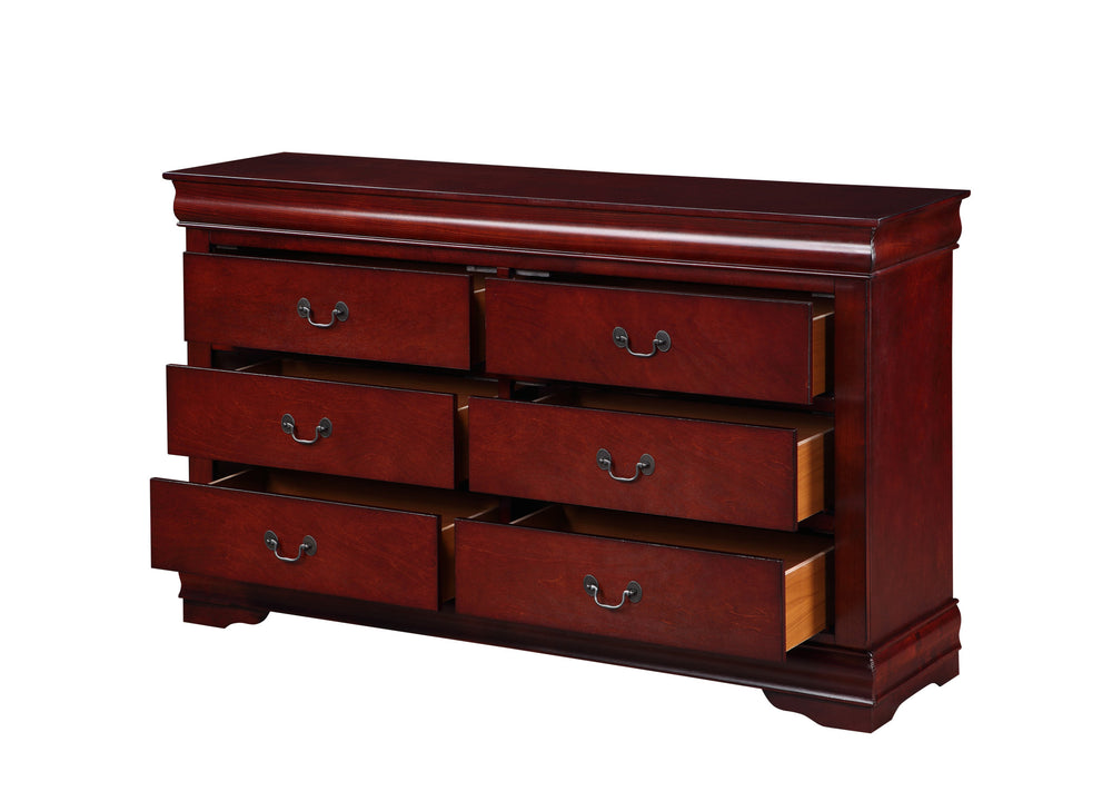 57" Brown Solid Wood Double Dresser - Homeroots - Flyclothing LLC