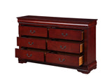 57" Brown Solid Wood Double Dresser - Homeroots