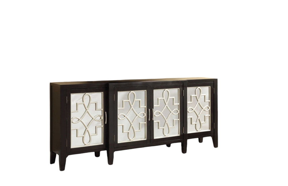 72" Black Solid Wood Console Table - Homeroots