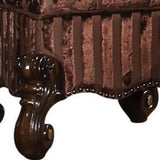 22" X 22" X 19" Cherry Oak Fabric Vanity Stool - Homeroots - Flyclothing LLC