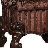 22" X 22" X 19" Cherry Oak Fabric Vanity Stool - Homeroots - Flyclothing LLC