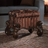 22" X 22" X 19" Cherry Oak Fabric Vanity Stool - Homeroots - Flyclothing LLC
