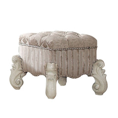 22" Ivory And Bone Fabric Floral Tufted Vanity Chair - Homeroots