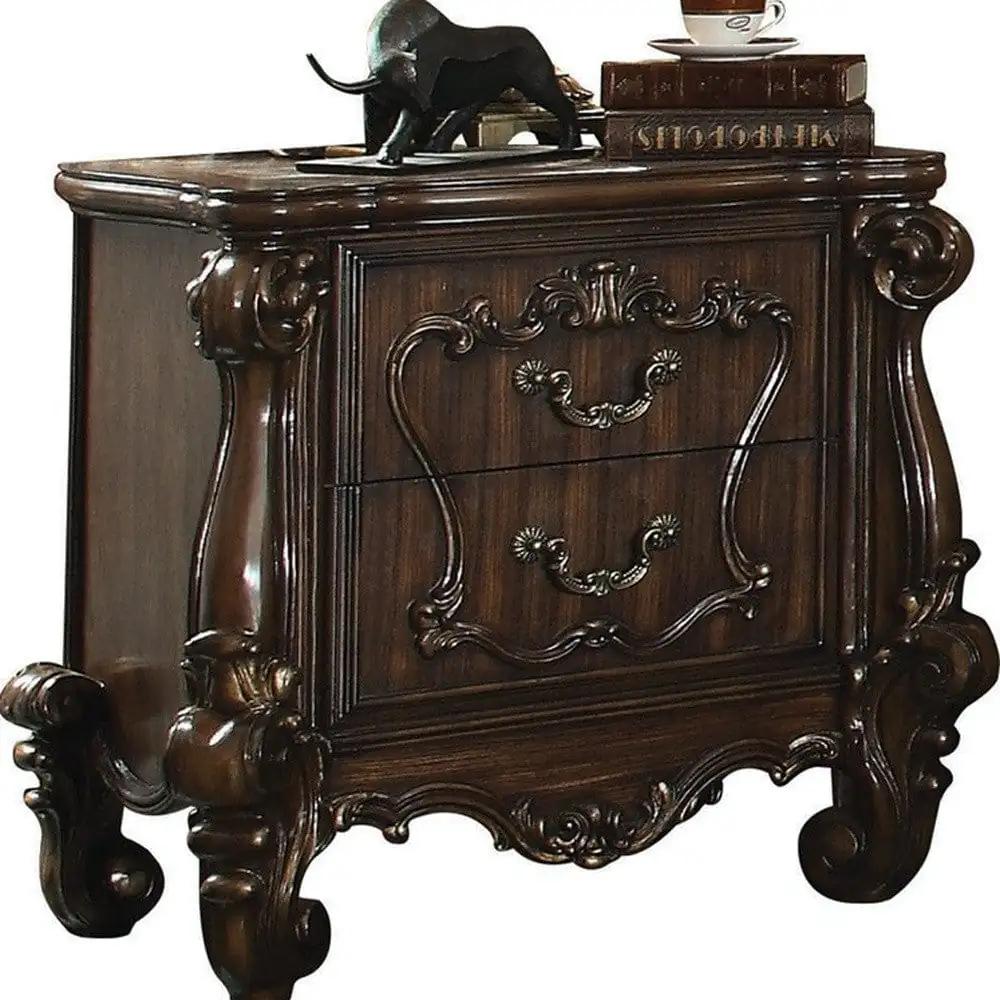 31" Brown Two Drawers Nightstand - Homeroots - Flyclothing LLC