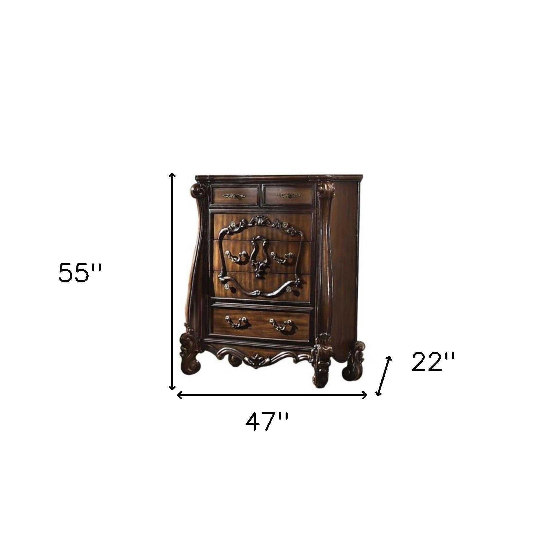 47" Solid Wood Six Drawer Chest - Homeroots - Flyclothing LLC