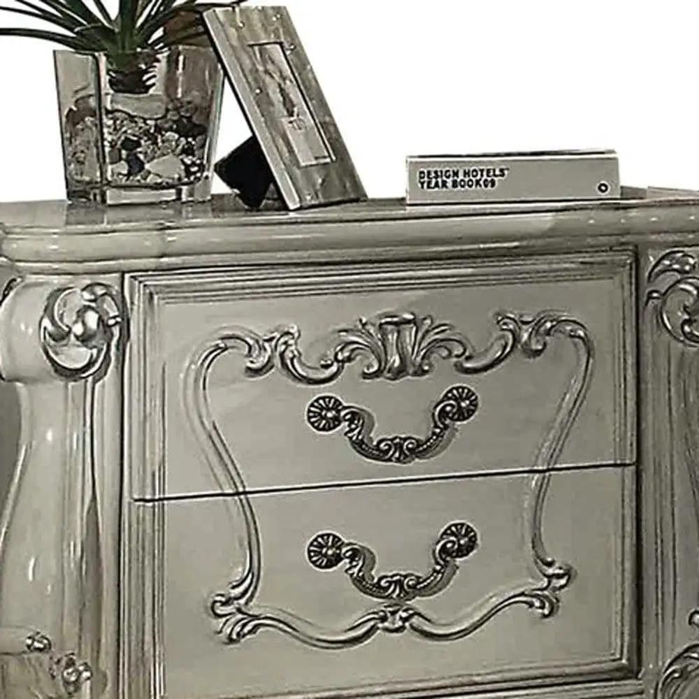 31" White Two Drawers Nightstand - Homeroots - Flyclothing LLC