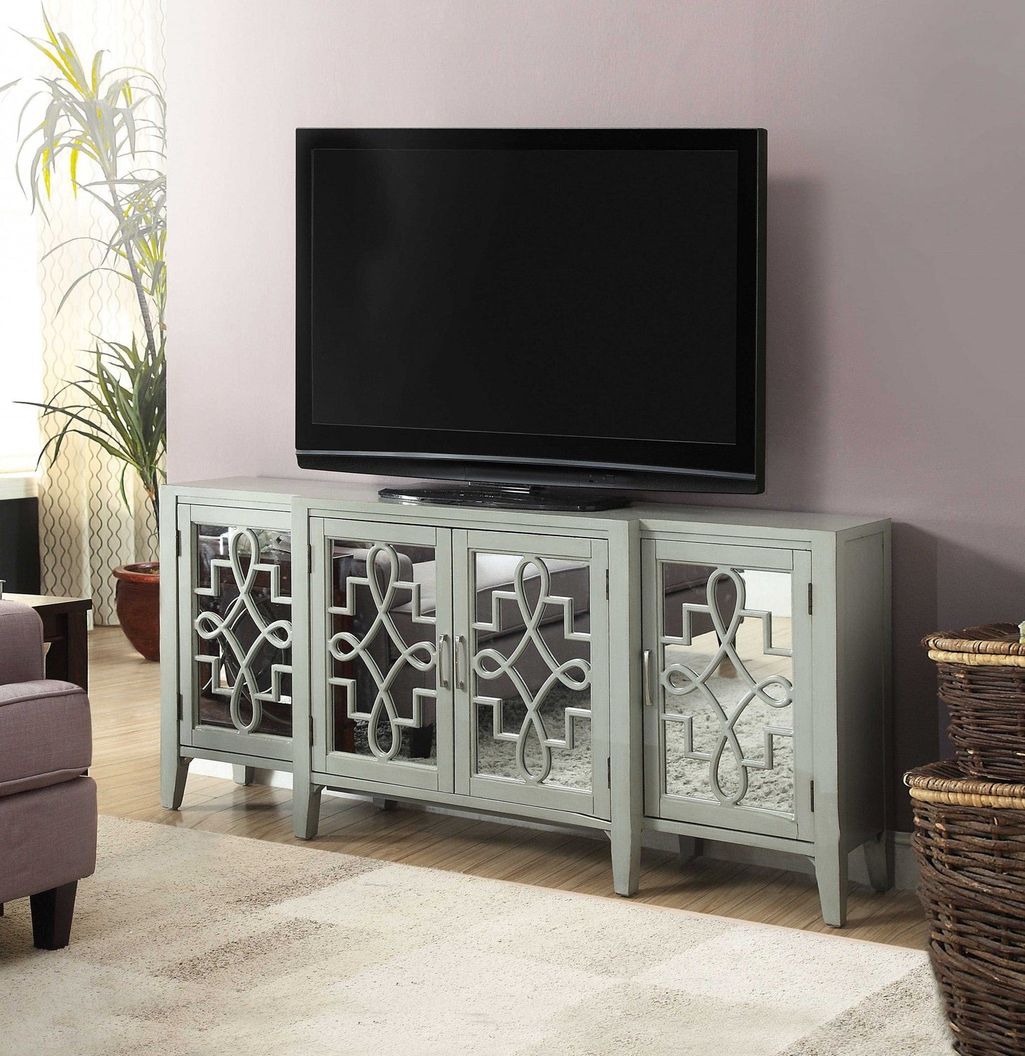 72" Gray Solid Wood Console Table - Homeroots - Flyclothing LLC