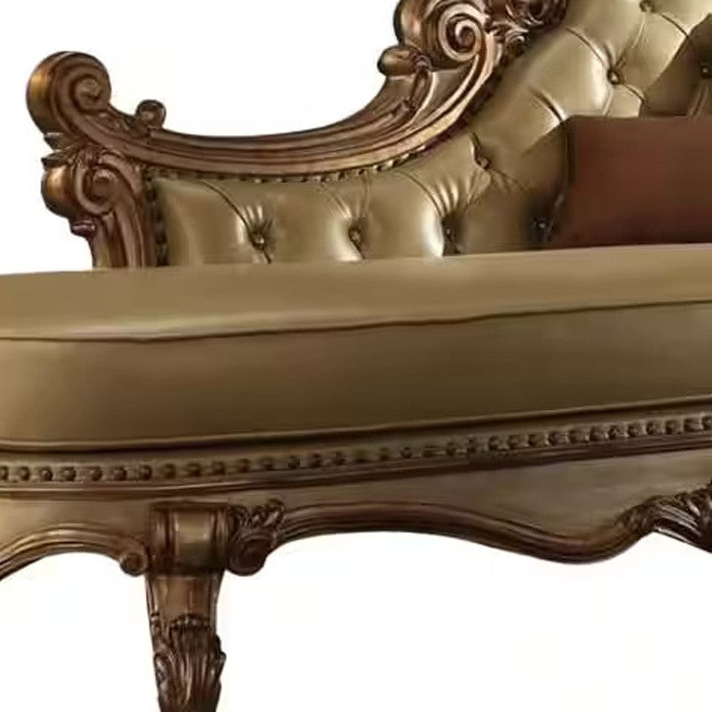 81" Bone And Pearl Faux Leather Tufted Lounge Chair - Homeroots - Flyclothing LLC
