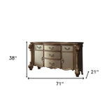 71" Gold Solid Wood Dresser - Homeroots - Flyclothing LLC