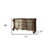 71" Gold Solid Wood Dresser - Homeroots