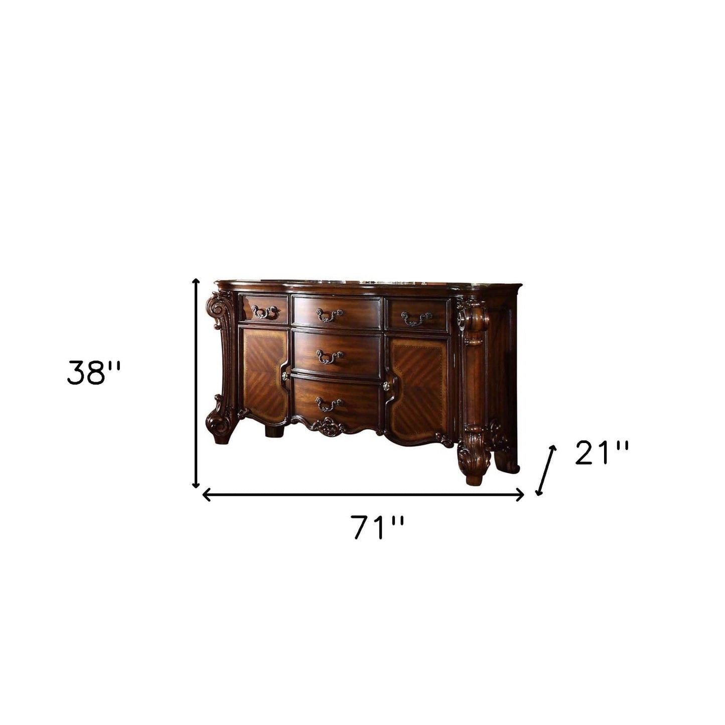 71" Solid Wood Five Drawer Dresser - Homeroots - Flyclothing LLC