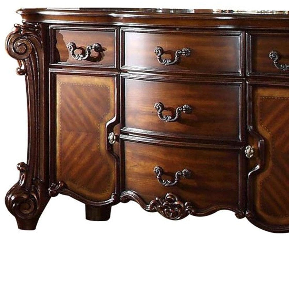 71" Solid Wood Five Drawer Dresser - Homeroots