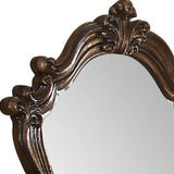 47" Brown Crowned Top Solid Wood Framed Dresser Mirror - Homeroots