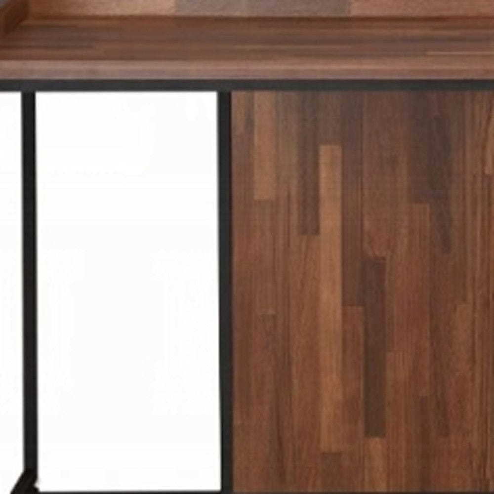 62" Brown and Black Computer Desk - Homeroots - Flyclothing LLC