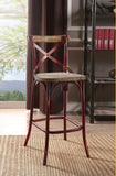 21" Brown And Red Iron Bar Chair - Homeroots - Flyclothing LLC
