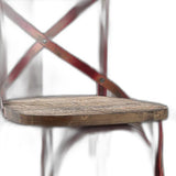 21" Brown And Red Iron Bar Chair - Homeroots