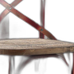 21" Brown And Red Iron Bar Chair - Homeroots