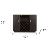47" Espresso Server with Two Doors - Homeroots - Flyclothing LLC