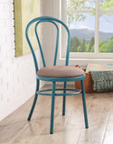 Set of Two Taupe And Teal Blue Upholstered Dining Side Chairs - Homeroots - Flyclothing LLC