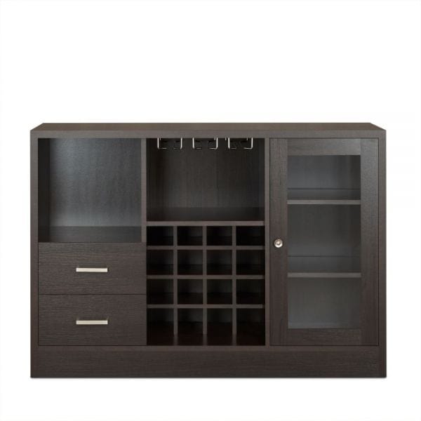 47" Espresso Solid Wood Frame With Five Shelves And Two Drawers - Homeroots - Flyclothing LLC