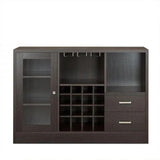 47" Espresso Solid Wood Frame With Five Shelves And Two Drawers - Homeroots - Flyclothing LLC