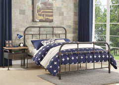 Gray Industrial Pipe Design Full Bed Frame - Homeroots