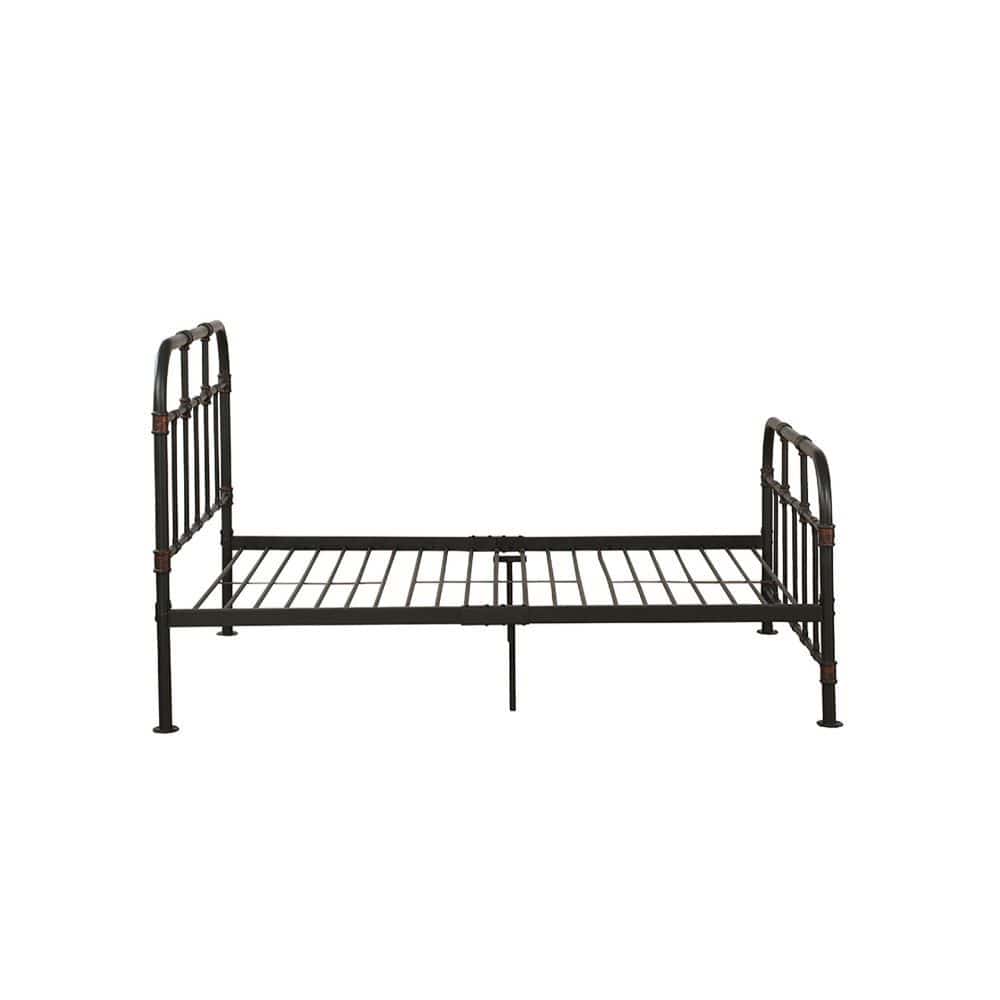 Gray Industrial Pipe Design Full Bed Frame - Homeroots