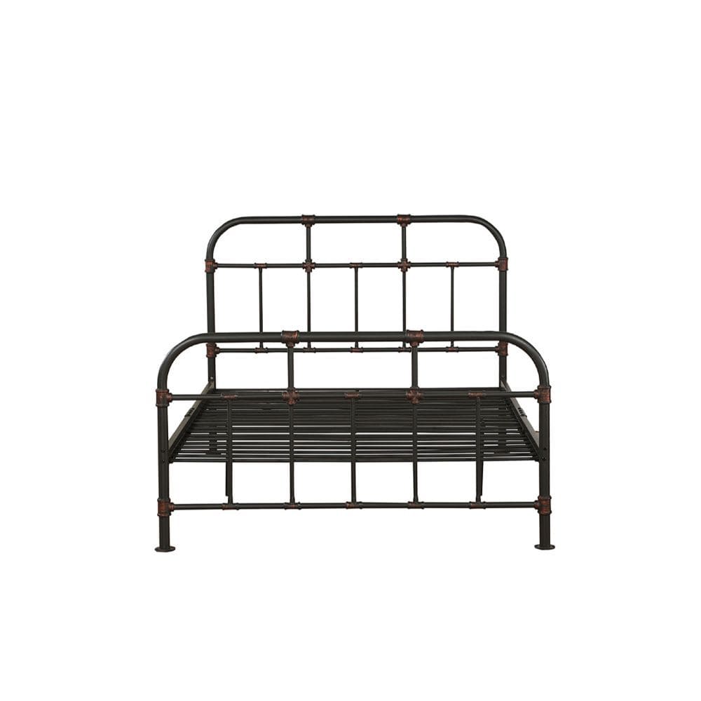 Gray Industrial Pipe Design Full Bed Frame - Homeroots
