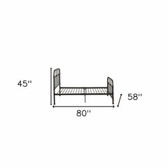 Gray Industrial Pipe Design Full Bed Frame - Homeroots