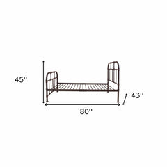 Gray Metal Twin Bed Frame - Homeroots