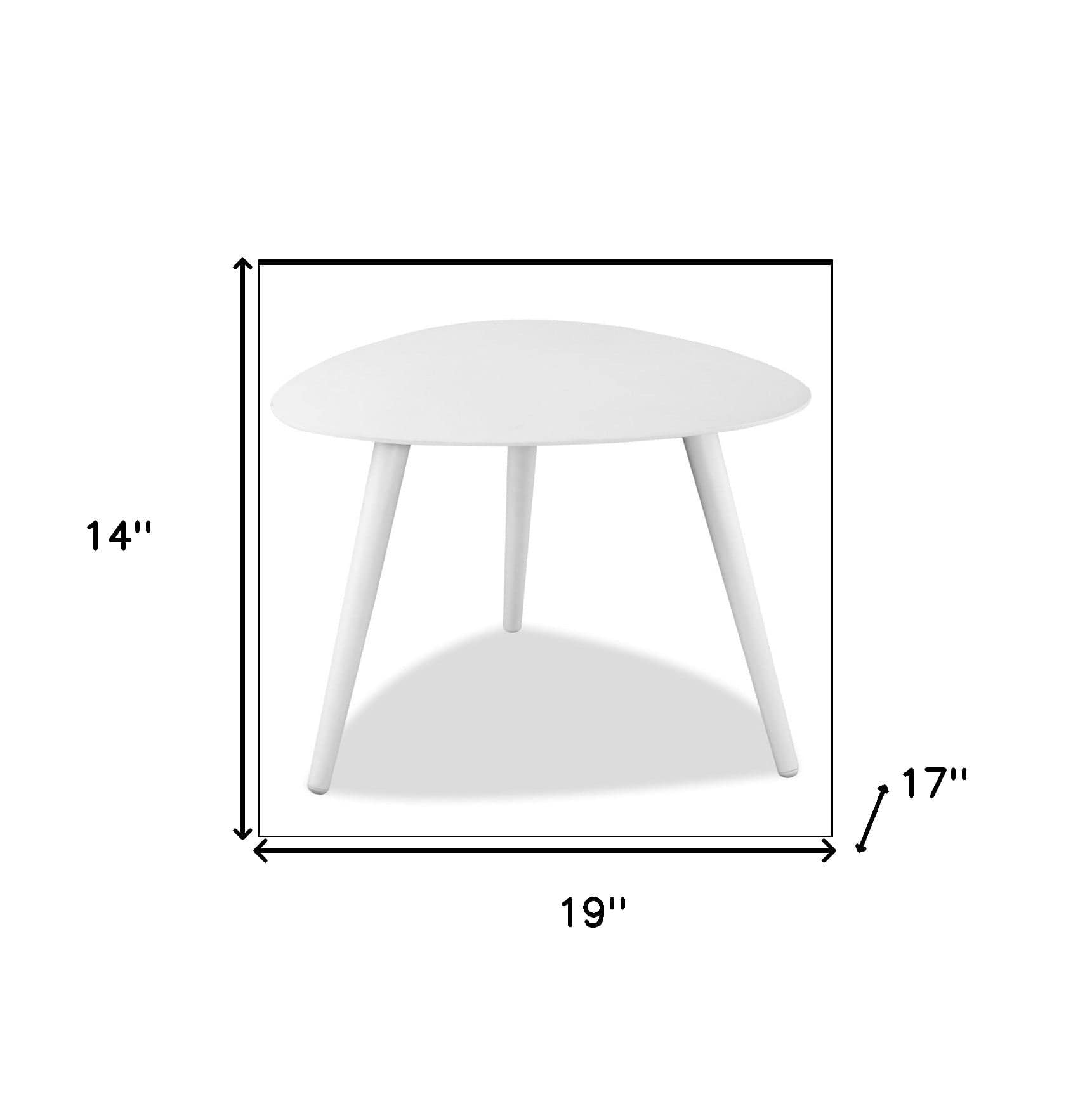 14" White Aluminum End Table - Homeroots - Flyclothing LLC
