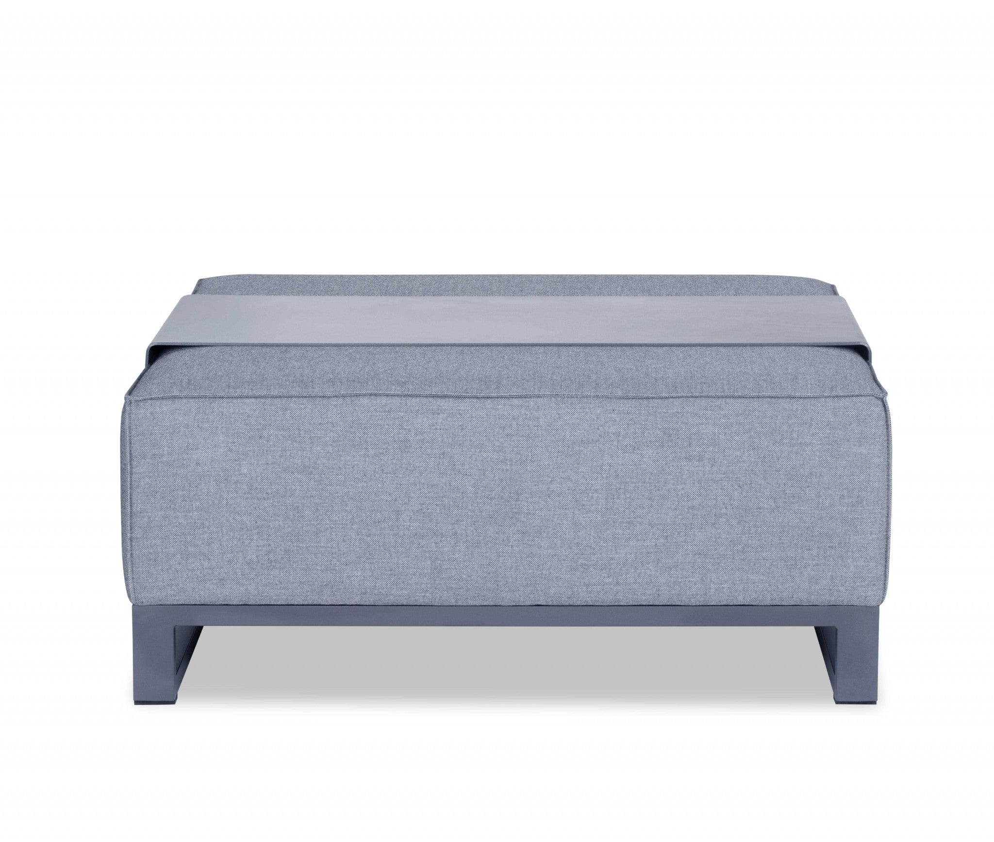 40" Gray Linen Cocktail Ottoman - Homeroots - Flyclothing LLC