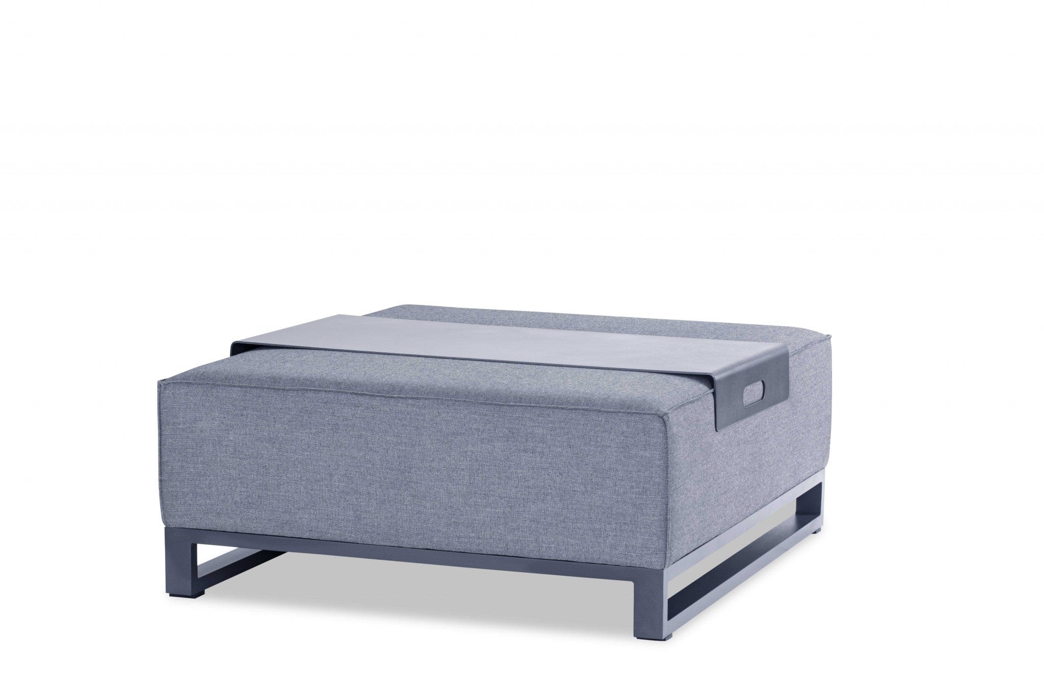40" Gray Linen Cocktail Ottoman - Homeroots - Flyclothing LLC