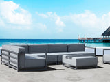 40" Gray Linen Cocktail Ottoman - Homeroots - Flyclothing LLC