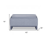 40" Gray Linen Cocktail Ottoman - Homeroots - Flyclothing LLC
