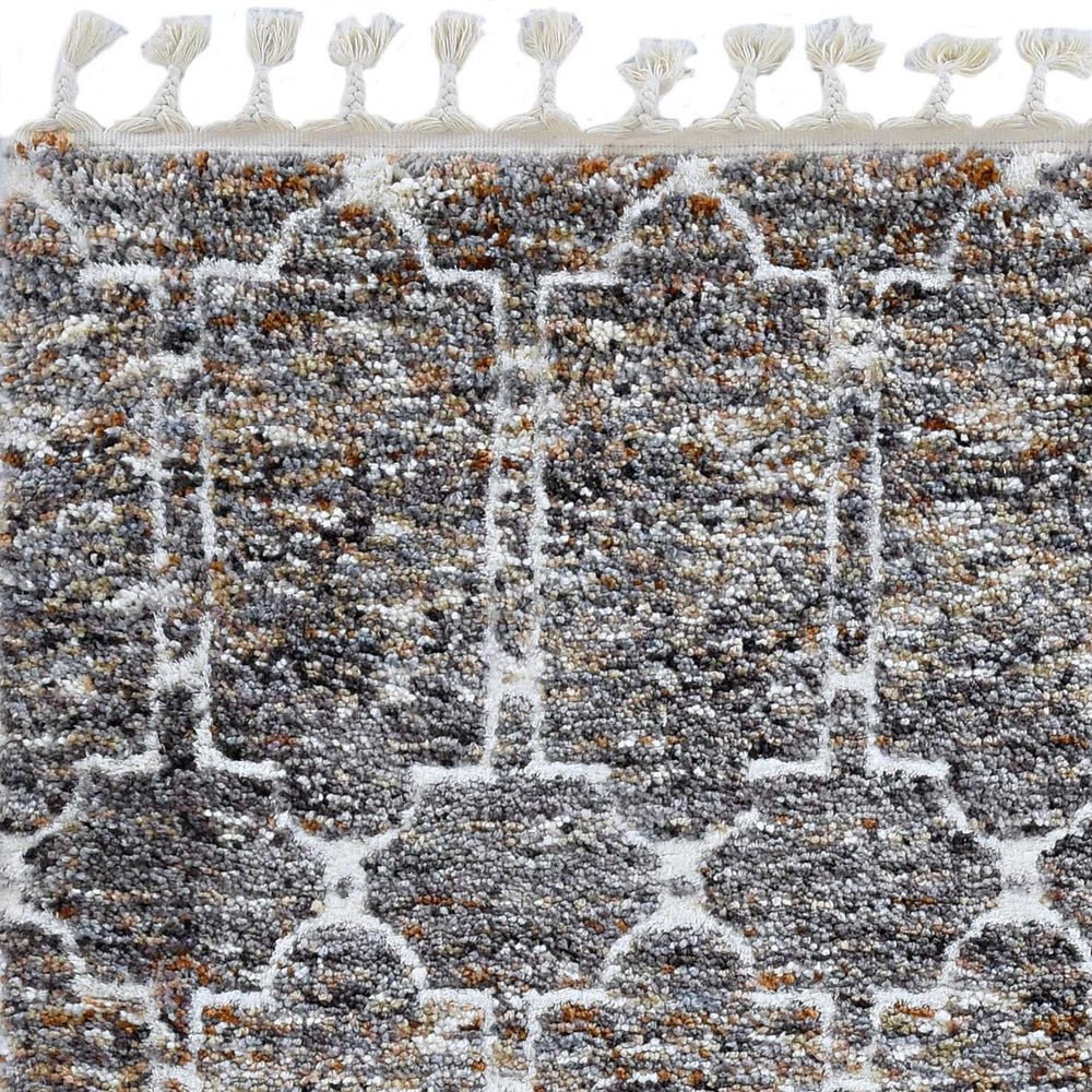 3' X 5' Brown White and Gray Geometric Area Rug With Fringe - Homeroots - Flyclothing LLC