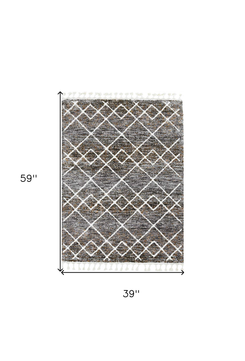 3' X 5' Brown Geometric Area Rug - Homeroots - Flyclothing LLC