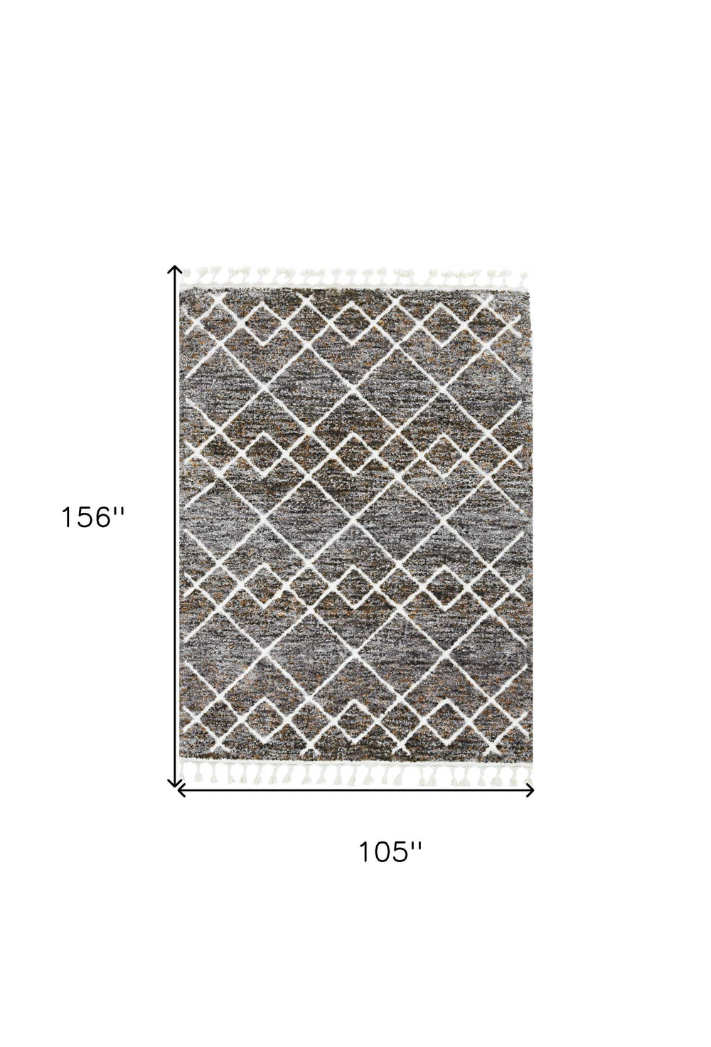 9' X 13' Brown and Ivory Geometric Area Rug - Homeroots - Flyclothing LLC