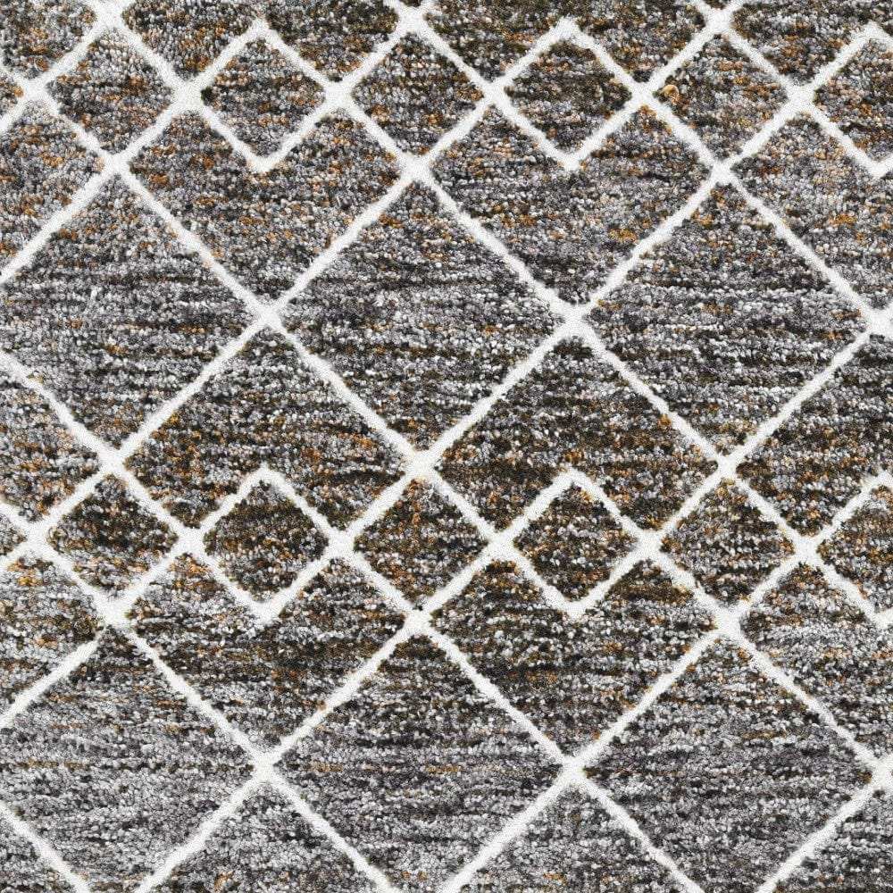 9' X 13' Brown and Ivory Geometric Area Rug - Homeroots - Flyclothing LLC