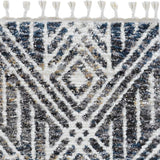 9' X 13' Gray and Ivory Geometric Area Rug - Homeroots - Flyclothing LLC