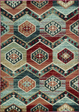 3' X 5' Red Machine Woven Honeycomb Lodge Indoor Area Rug - Homeroots