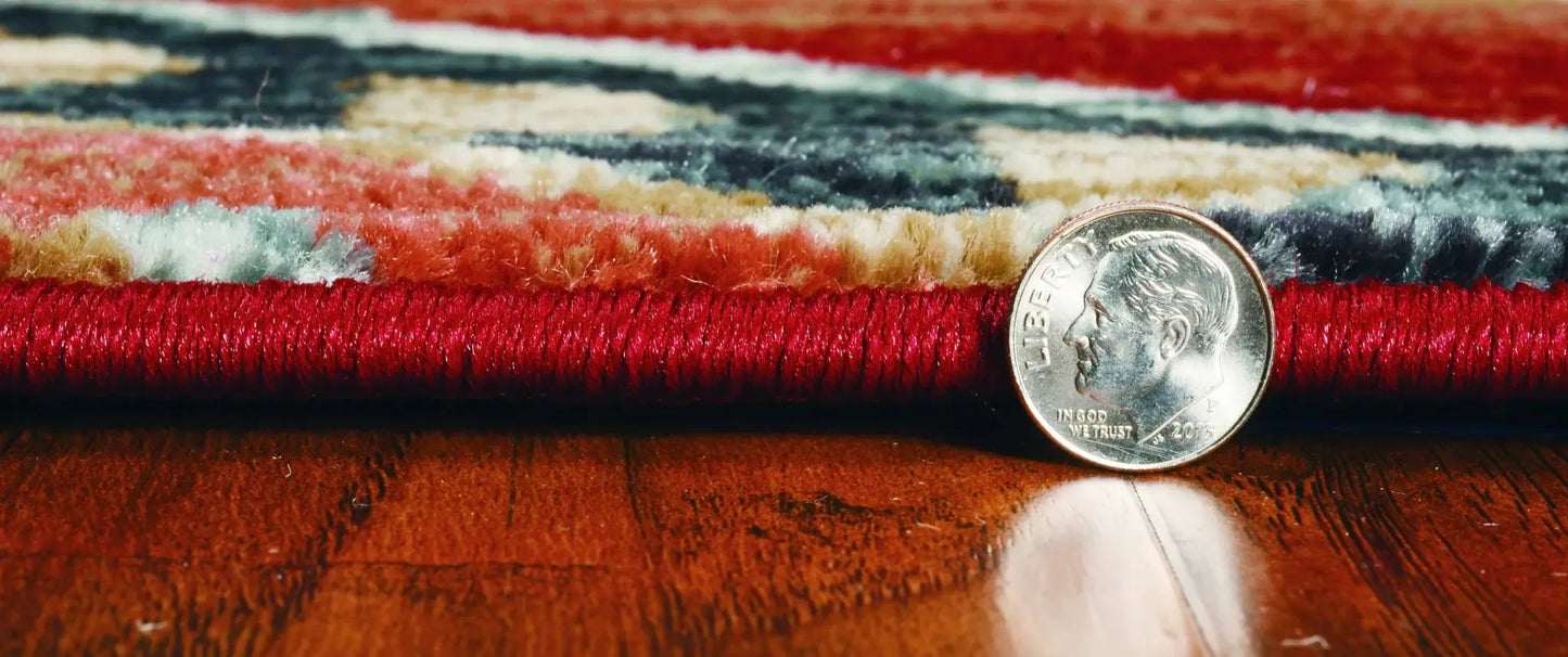 3' X 5' Red Machine Woven Honeycomb Lodge Indoor Area Rug - Homeroots - Flyclothing LLC