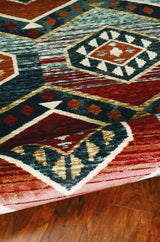 3' X 5' Red Machine Woven Honeycomb Lodge Indoor Area Rug - Homeroots - Flyclothing LLC